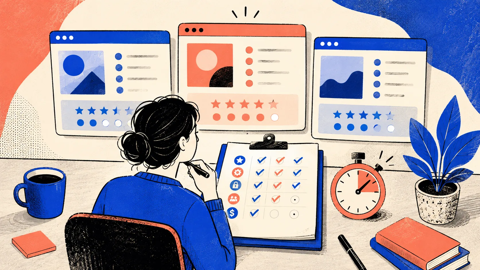 Une personne compare des outils