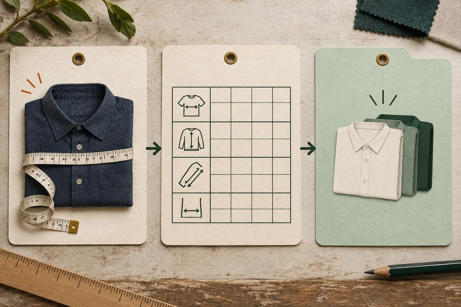 Repères pour vérifier un guide de tailles