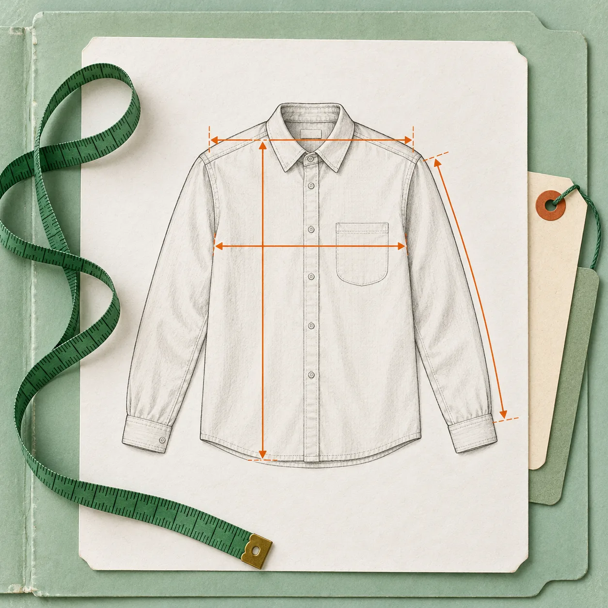 Guide de mesure d une chemise avec ruban metrique