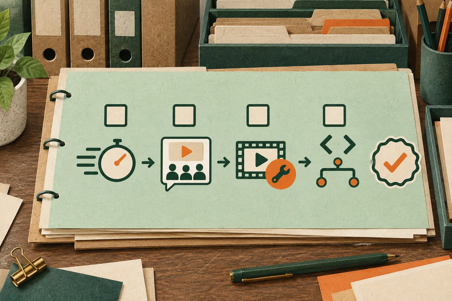 Schema papier du workflow video code-first