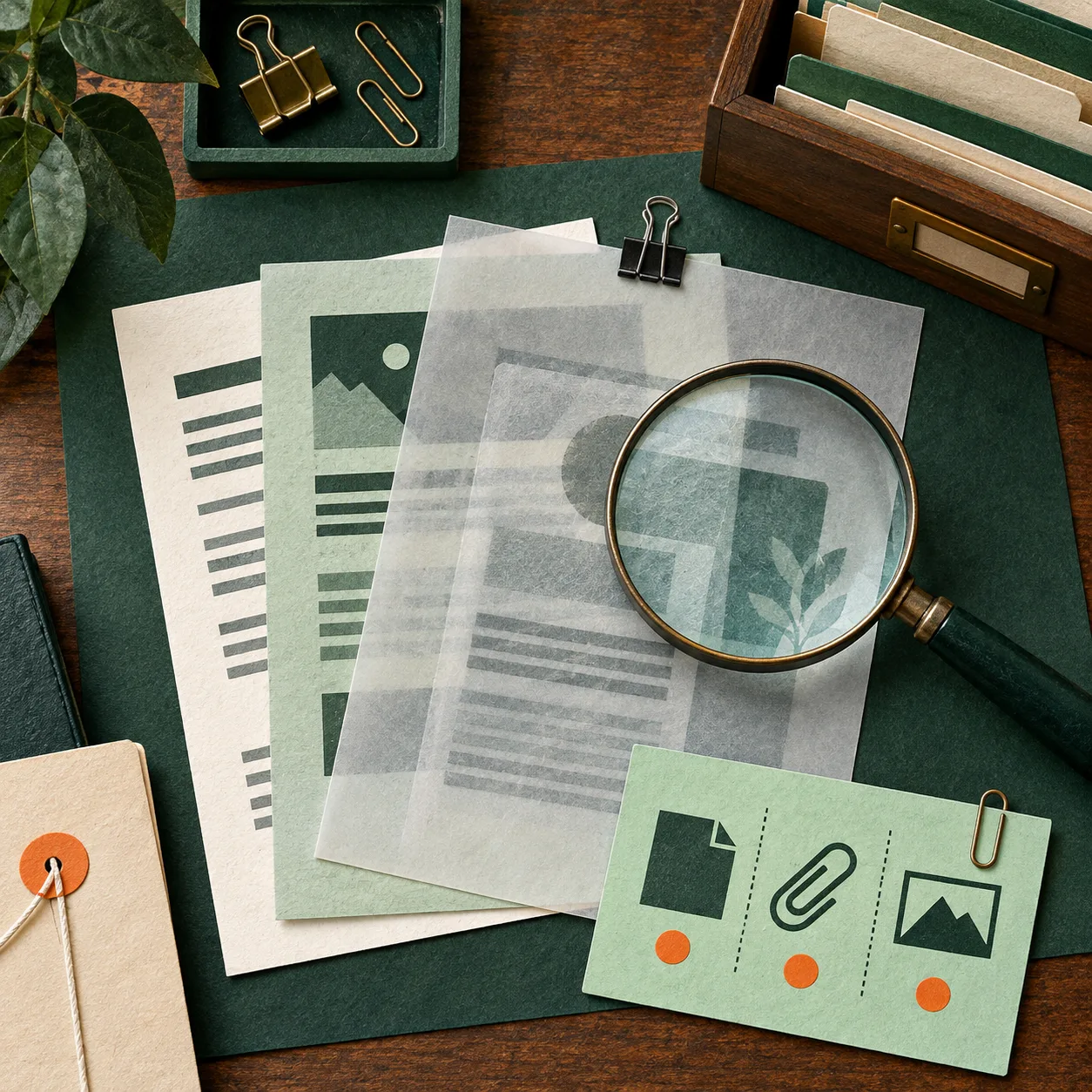 Quatre étapes papier pour inspecter puis vérifier un PDF